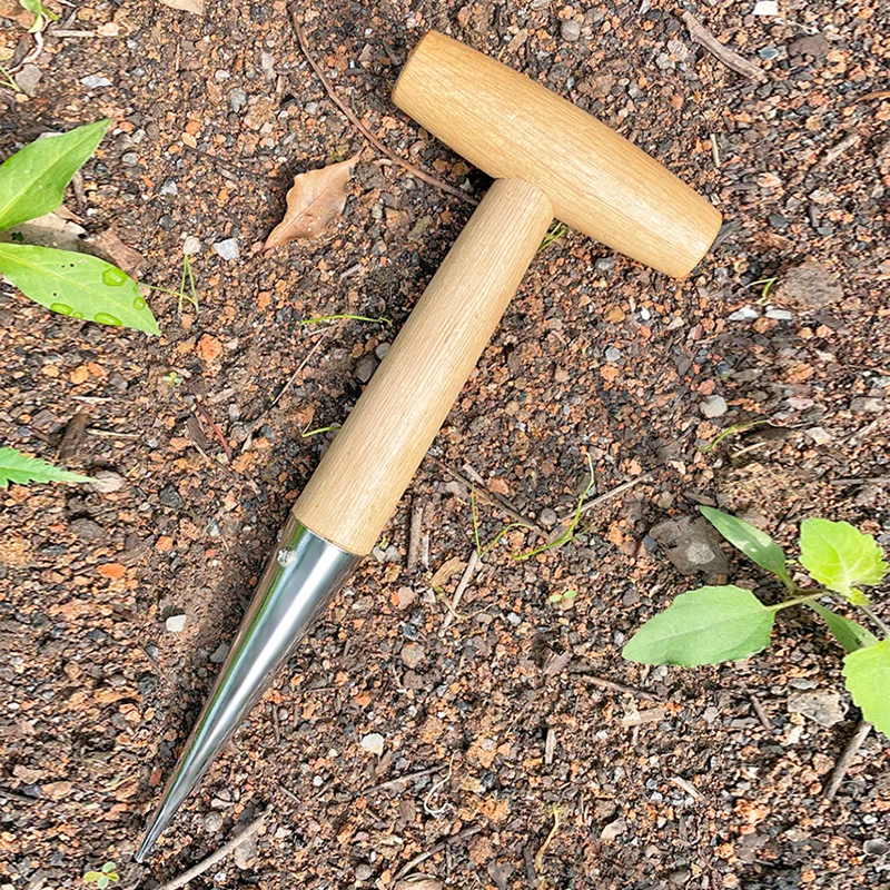 Home Gardening Wooden Planting Seeds And Bulbs Tools Hand Digger Seedling Remover Seed Planter Tool