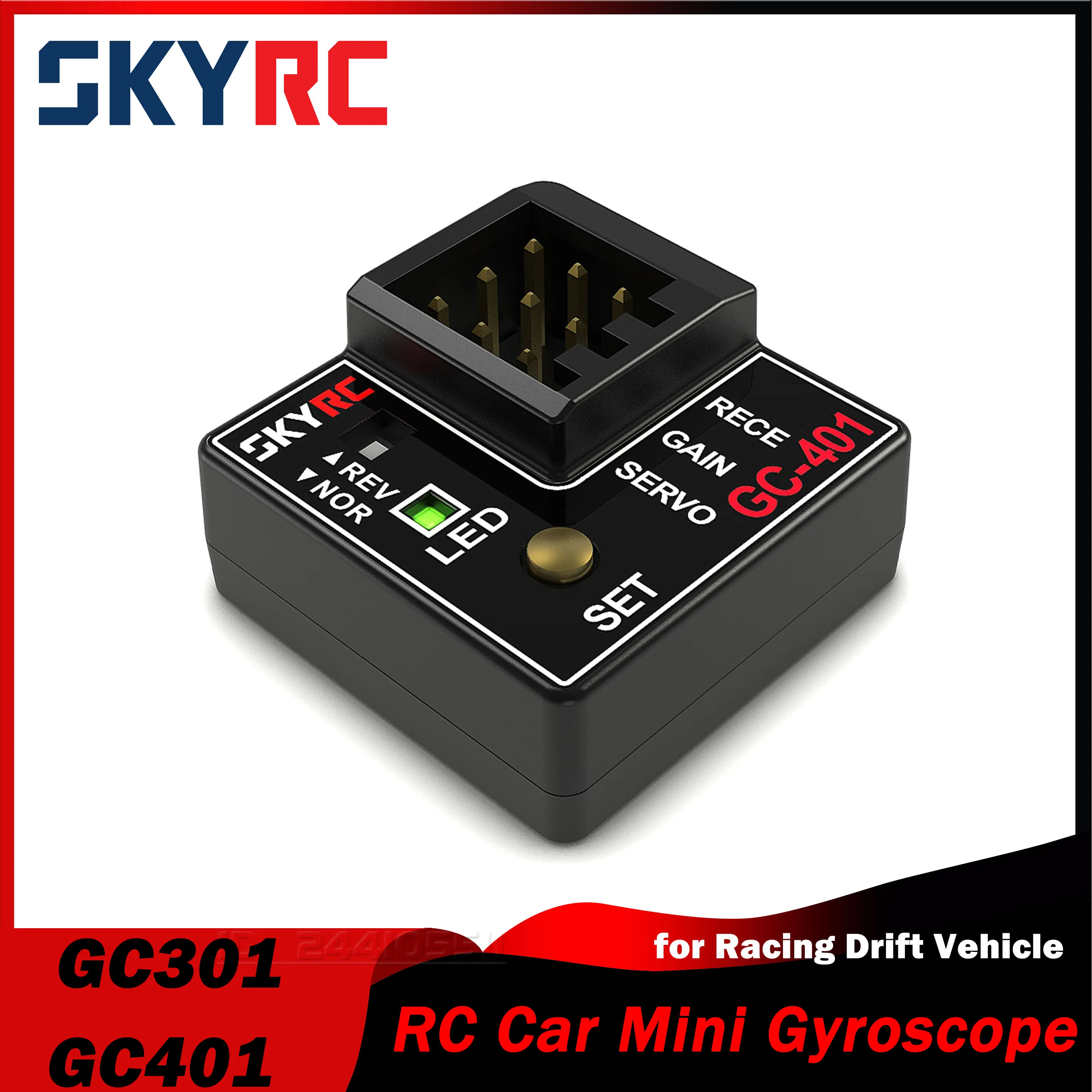 SKYRC Mini Gyroscope GC301 GC401 RC Car Gyro Sensor 4-8.4V for Racing Vehicle Race Drift Steering Servo Transmitter Receiver Toy