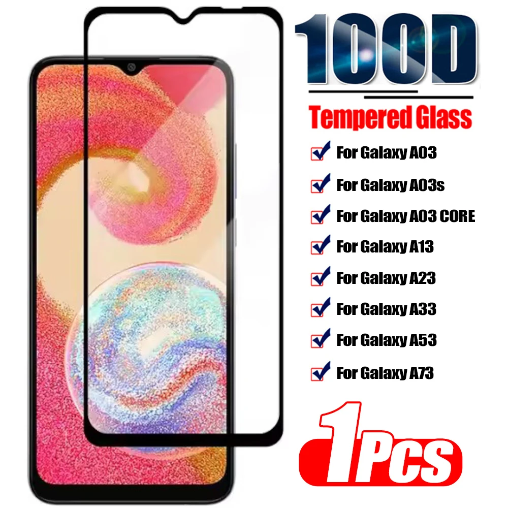 1Pcs HD Screen Protector For Samsung Galaxy A03 CORE A13 A23 A33 A53 A73 Tempered Glass For Samsung A03s Glass Protective Film