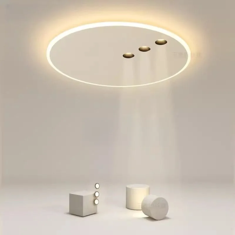 

Nordic Round Dimming Led Ceiling Lamp Living Room Balcony Bedroom Minimalism LED Ceiling Lights with Spotlight Room Decor