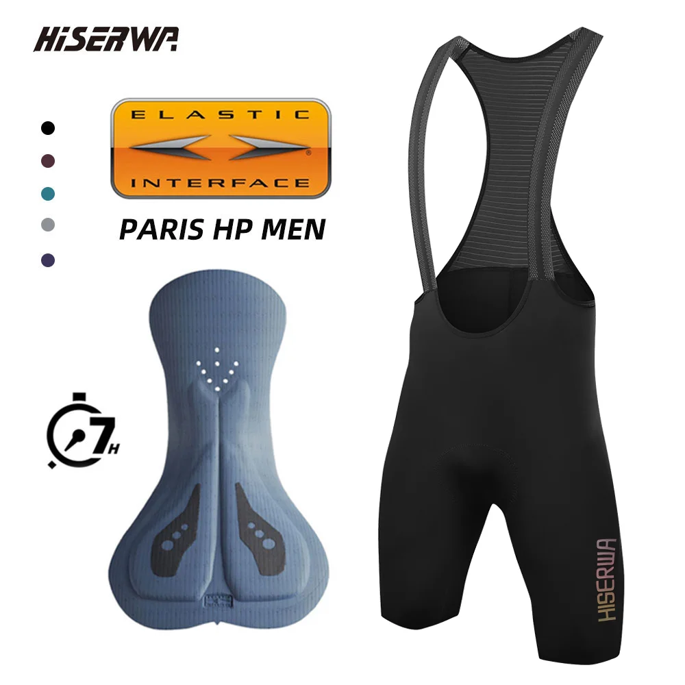 

HISERWA Cycling Bib Shorts 7Hours Elastic Interface Pro Pad Mountain Bike Shorts Men Road Breathable Quick-Dry Bicycle Bib Tight