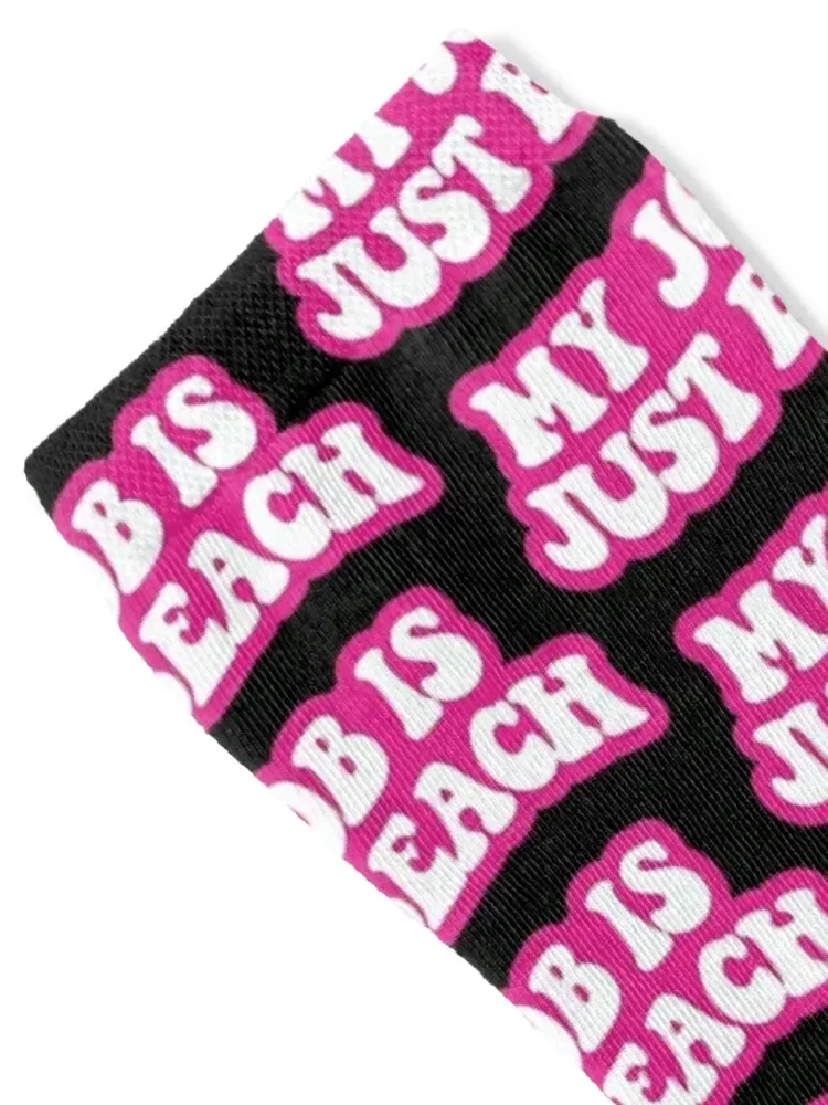 my job is just beach (black) Socks cute retro funny gifts Running Socks Women Men's