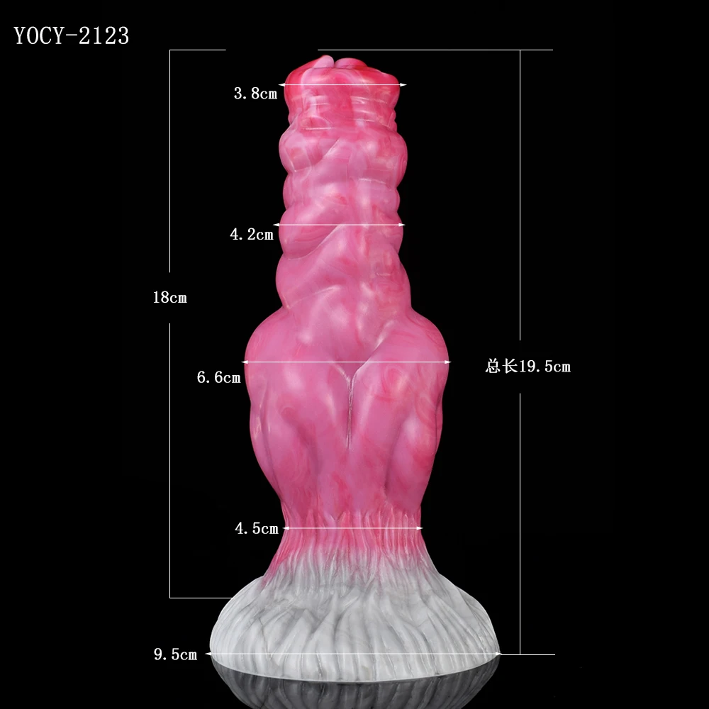 FAAK Knot Dog Dildo With Suction Cup Gory Raw Meat Color Sex Toys For Women Silicone Fantasy Penis Anus Massage Erotic Products