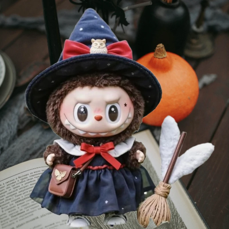 

For Labubu Magic Witch Doll Clothes First Second Standing Sitting Pose 17cm Dolls Clothing Replacement Outfits Toy Accessories