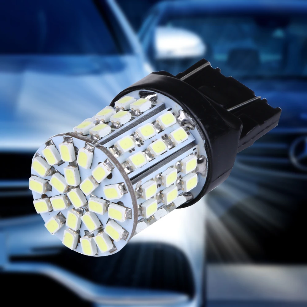 2pcs T20 W21W 7443 7440 LED 64-SMD 1206 Tail Stop Brake Light Bulb Lamp Signal Lighting Accessory for Car Auto