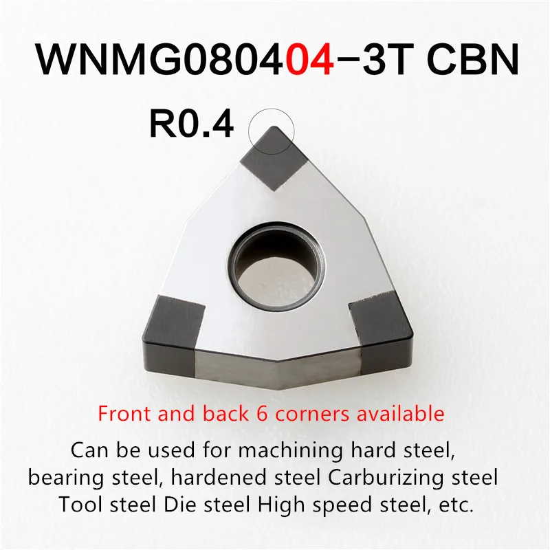 2PCS VNMG160404 VNMG160408 WNMG080404 WNMG080408 WNMG080412 2T 3T  CBN Insert External Turning Insert  CNC Lather Cutter Tool