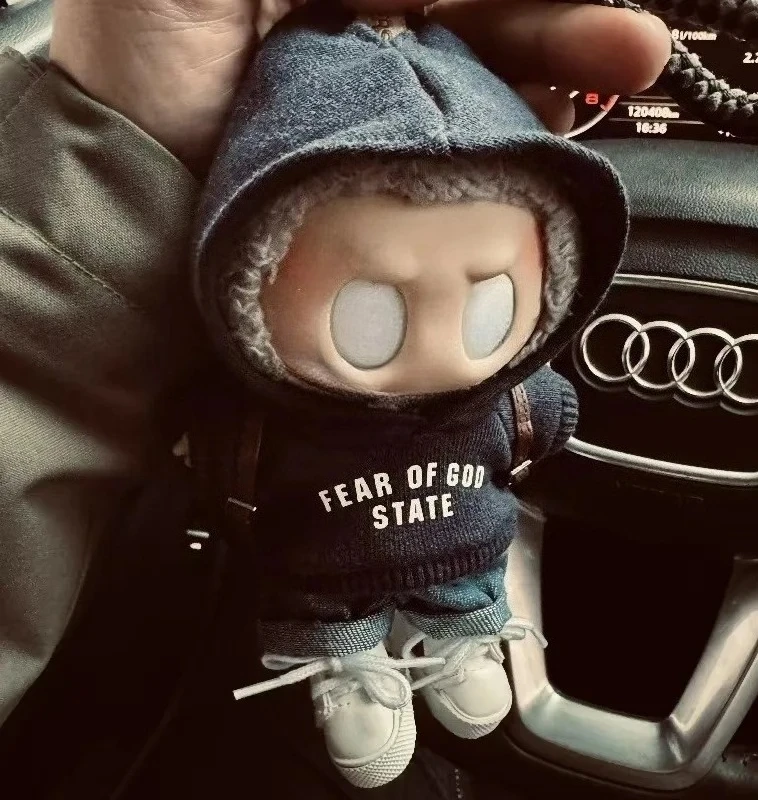 

Clothes only 17cm pendant blind box mini doll clothing set accessories baby clothes keychain printed sweater set