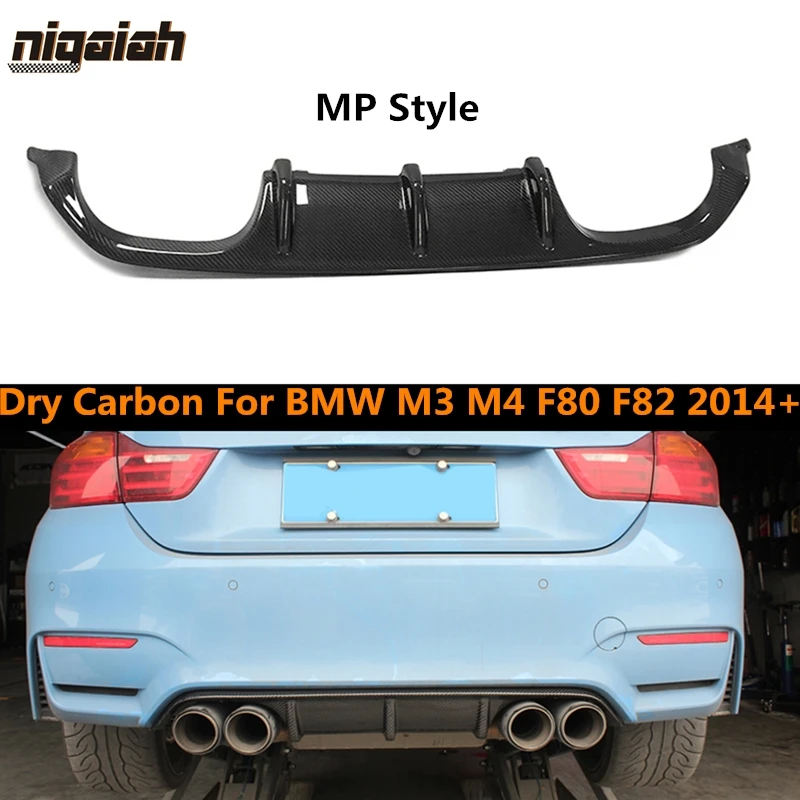 Dry Carbon Fiber Rear Bumper Diffuser Lip Spoiler For BMW F80 M3 F82 F83 M4 2014-2019 Standard Convertible Car Rear Diffuser