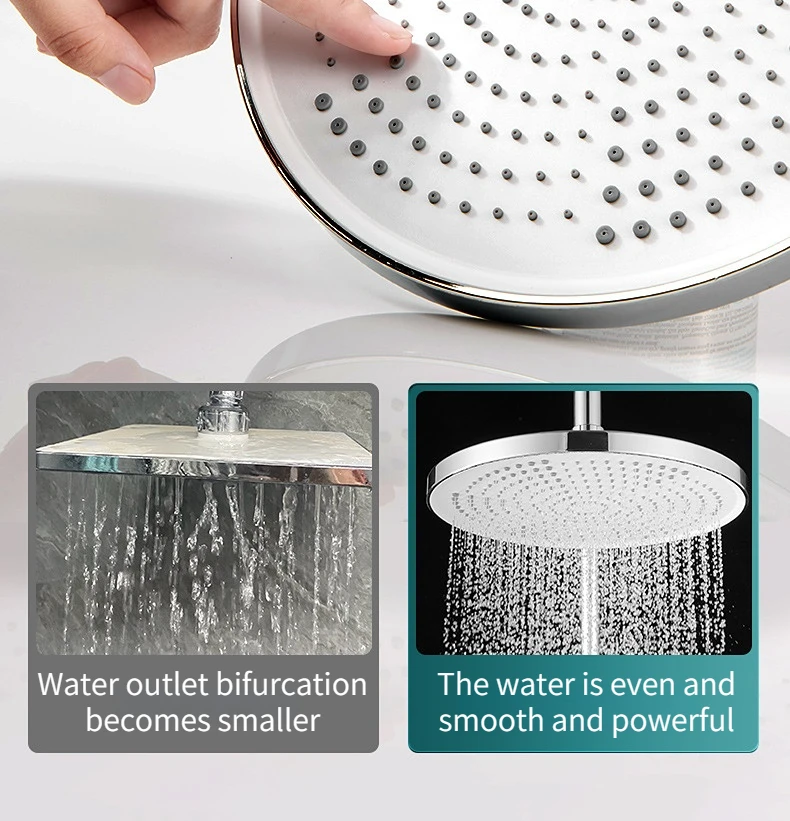 Neuer 25CM Druckverstärkter Deckenmontierter Duschkopf mit Supercharge-Technologie, Großer Durchfluss, ABS-Verstärkter Hochdruck-Regenduschkopf – Detail 11