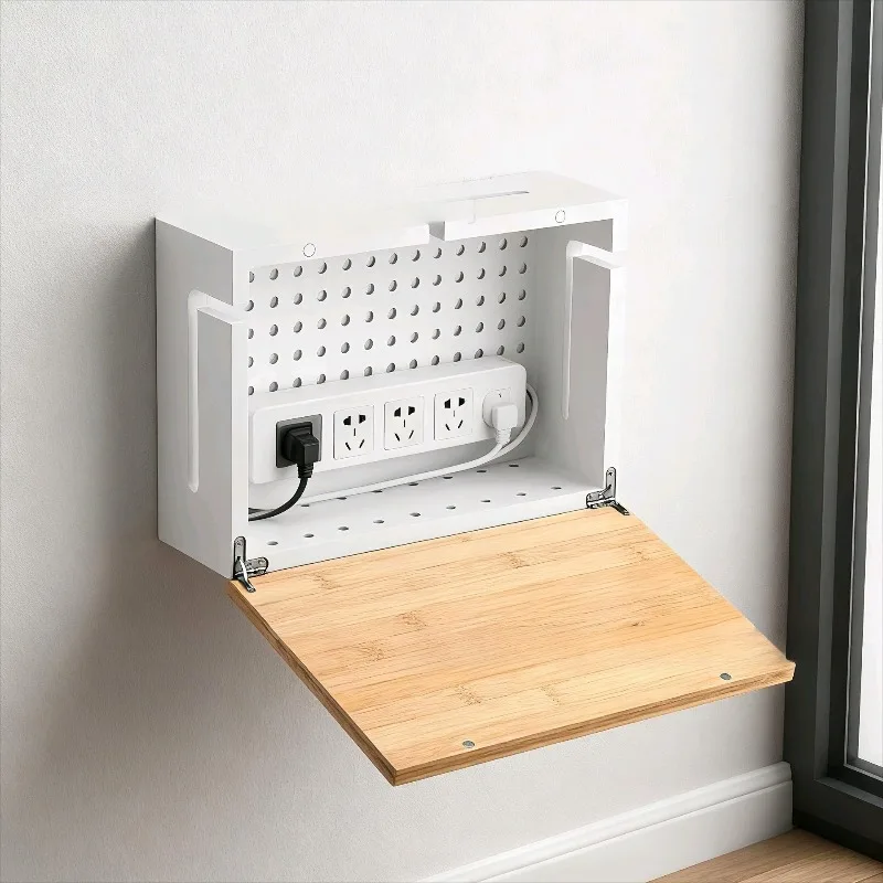 Spot wooden cable storage box, wooden junction box, wall-mounted power strip, data cable concealing and organizing box, junction