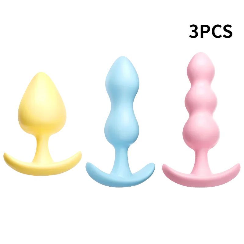 3PCS/Anal Plug Heart 3 Sizes Silicone plug Anal Plug Removable Butt Plug Stimulator Anal Sex Toys Prostate Massager Dildo