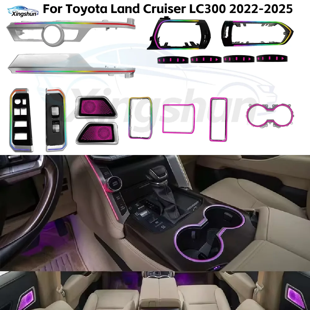 

New Car Accessories Interior Ambient Lighting for Toyota Land Cruiser LC300 2022-2025 Center Console Door Speaker Trim Light