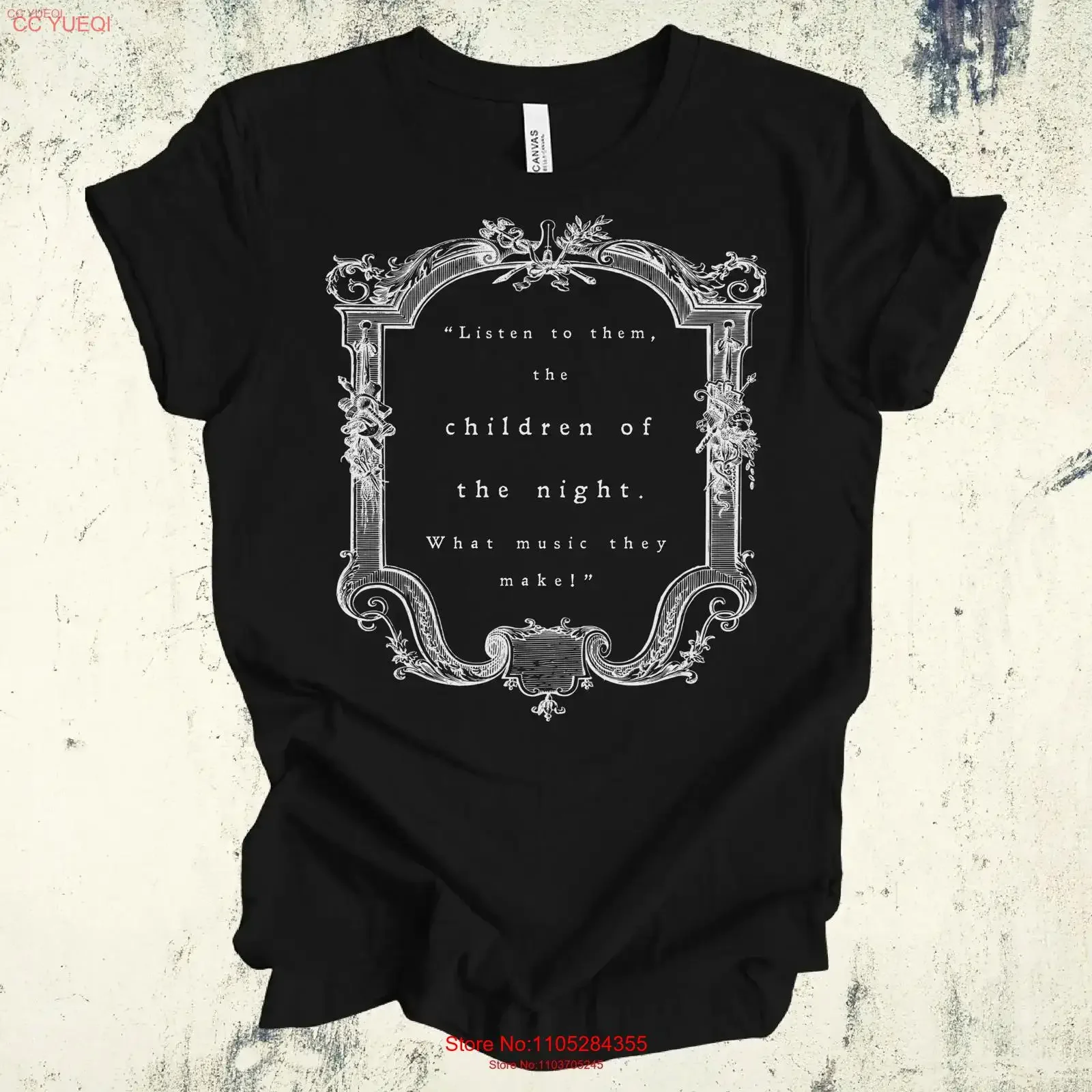 Dracula T Shirt Listen to them the children of night What music they make Bram Stoker Bookish vintage Washed graphic Slightly