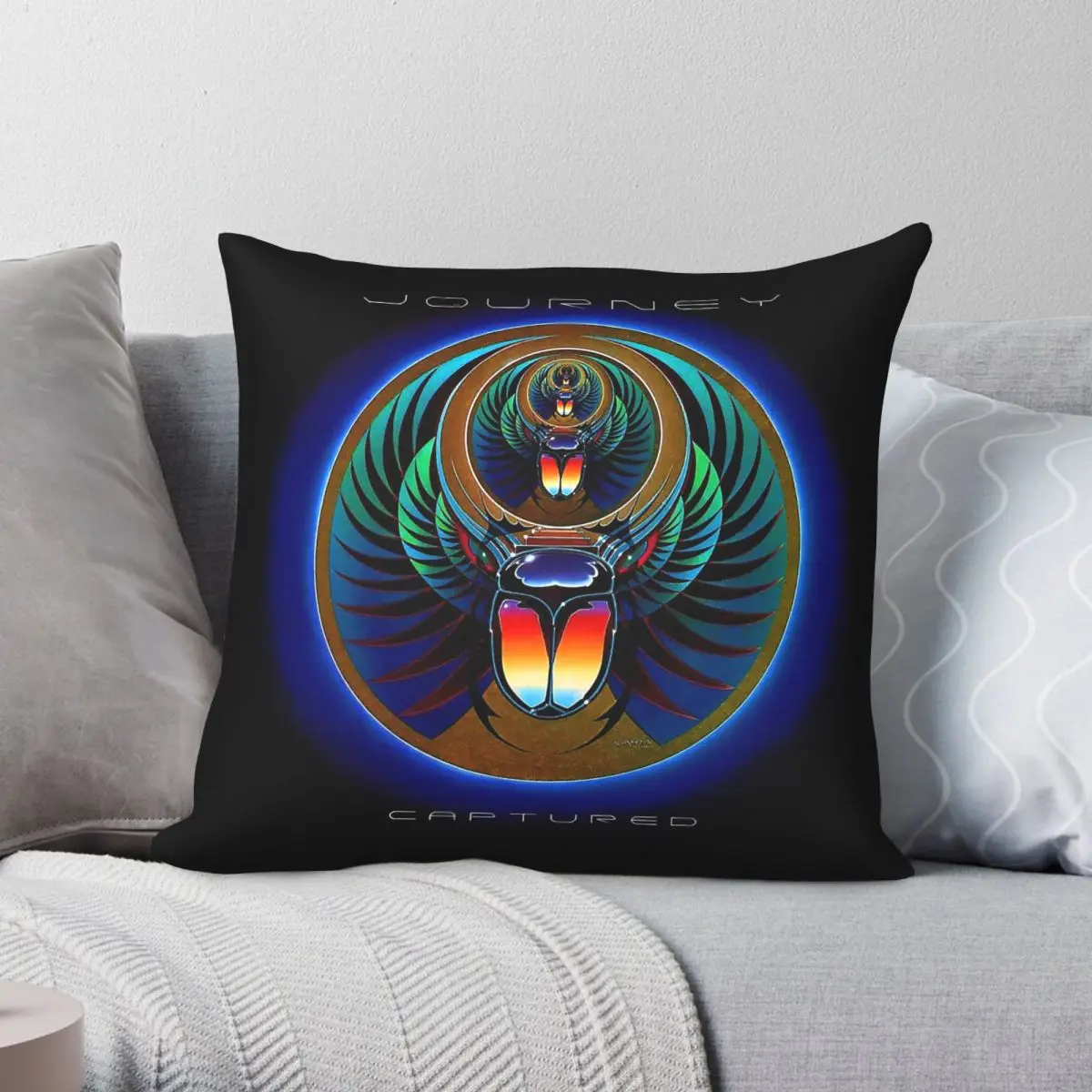 Journey Band Captured Album Square Pillowcase Polyester Linen Velvet Creative Zip Decor Pillow Case Home Cushion Case Wholesale