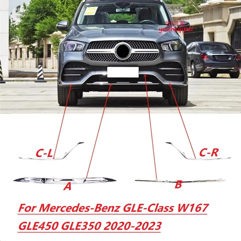 Pasek dekoracyjny do galwanizacji przedniego zderzaka dla Mercedes-Benz GLE-Class W167 GLE450 GLE350 2020-2023