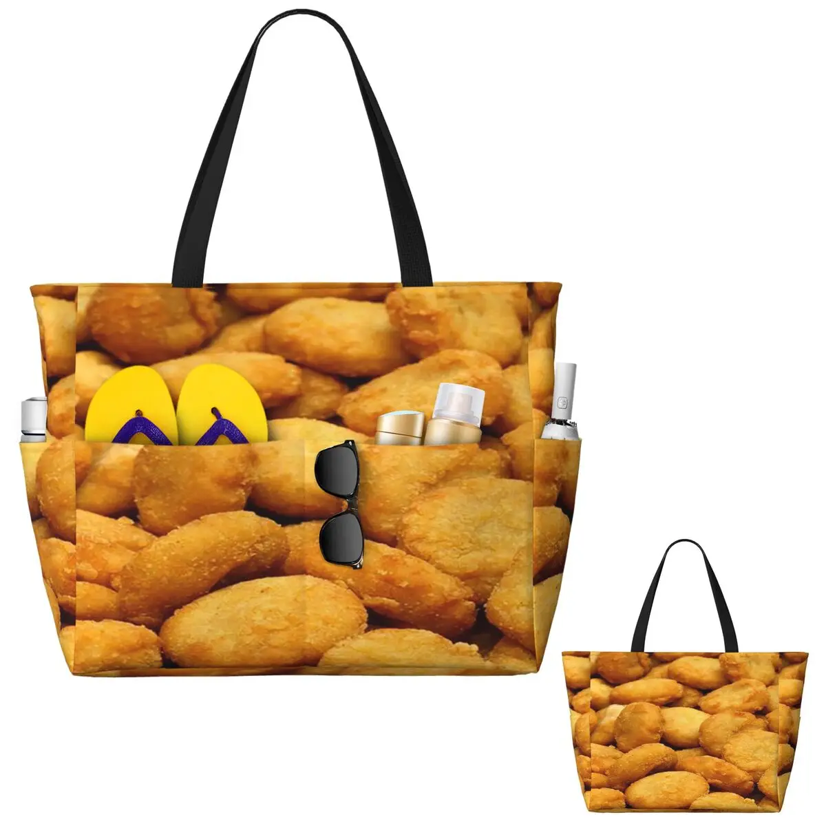 Questo è il mio costume umano, sono davvero una borsa tote da spiaggia con pepita di pollo, palestra sportiva, yoga, borsone, borsa da viaggio da donna, borsa da fitness