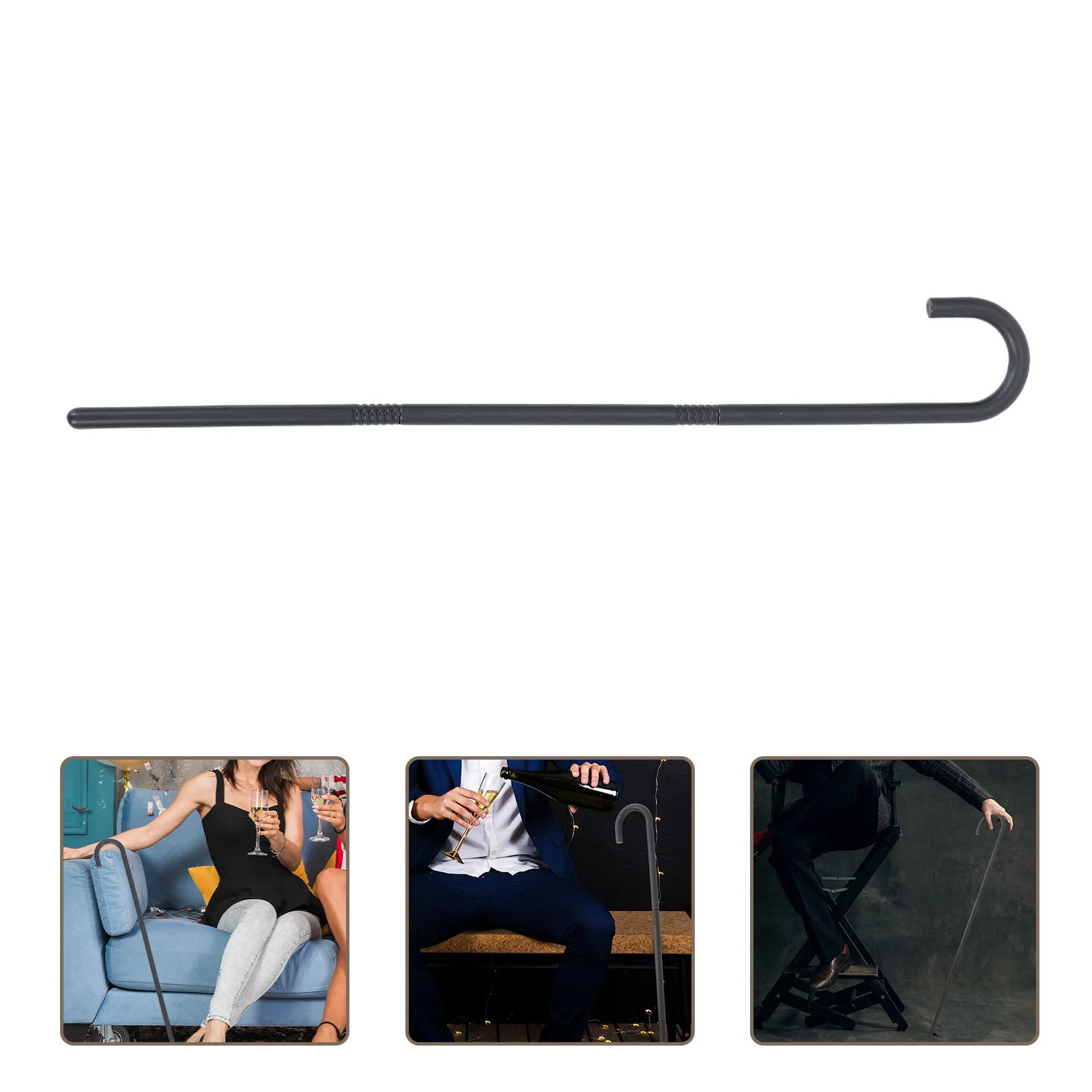 

2Sets Halloween Party Magician Crutch Props Lightweight Durable Plastic Crutch Sticks for Stage Performance Photo Prop