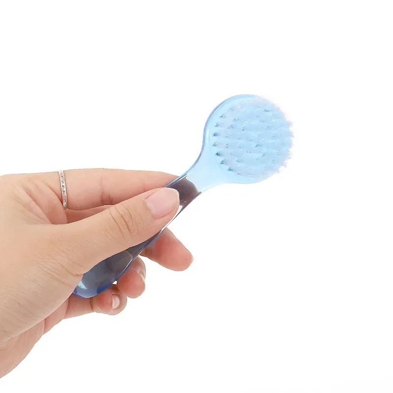 1PC Gentle Nail Brush Nail Art Gel Powder Dust Clean Remover Brush with Plastic Handle Nail Care Round Head Makeup Brushes