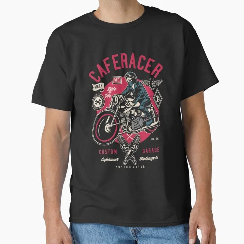

retro Cafe Racer Motorcycle Sports bike Rider 100% cotton printed Vintage T Shirt large size Adult tops S-6XL