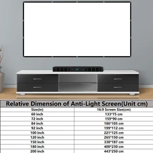 Postatable Folding Projector, soft projection screen, high density, white, without creases, 16: 9, interior and exterior, 60-200 inches 10 Main Sales Projection Screen - №4