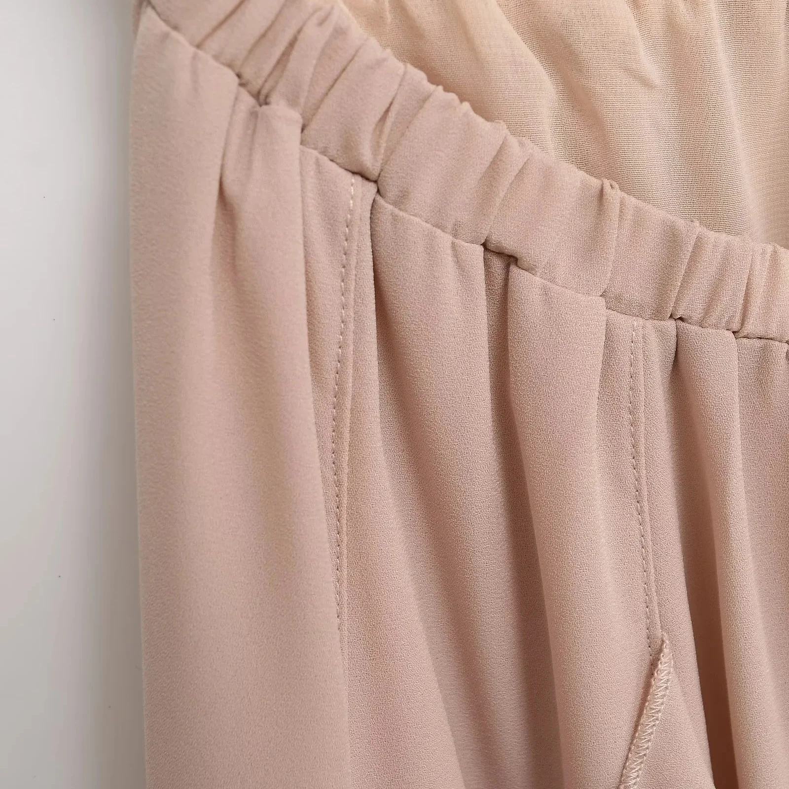 High Waist Asymmetric Hem Layered Decoration Holiday Sle ort Skirt Commute Loose Fit Pure Color Polyester Fiber Skirt