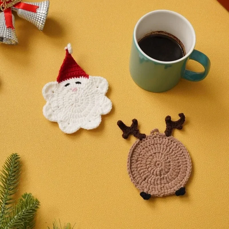 売れ筋新亀カップ断熱アイロン防止パッド手編みマグコースターハロウィンパーティープレートマット