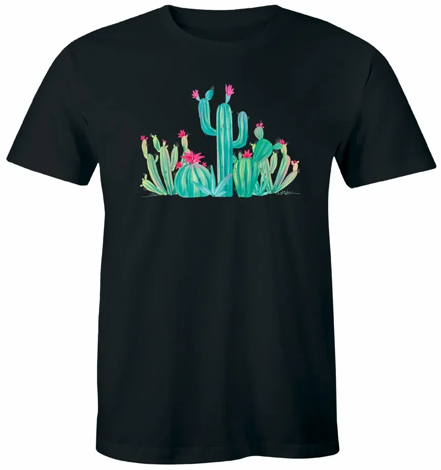 Футболка с изображением кактуса, суккулентов, кактусов, цветов, растений, сада, унисекс, высокое качество, 100% хлопок, короткий рукав