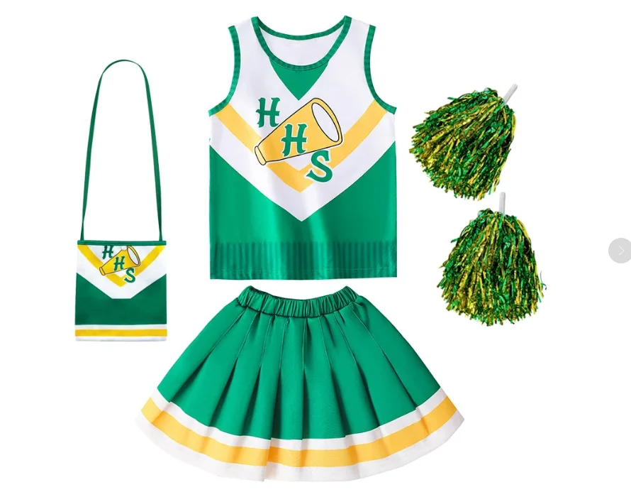 

Summer children's sportswear, football competitionKids Cheerleader pleated skirt Party Pompoms Children Cheering Team 4-10Y