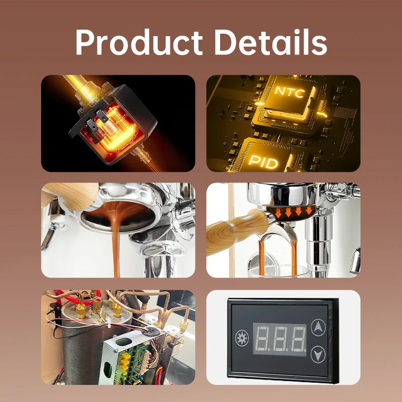 -For  Semi-automatic Stainless Steel Eco-Friendly Espresso Coffee Maker E61 Grouphead Brewing Brew System 100 Cups Capacity*