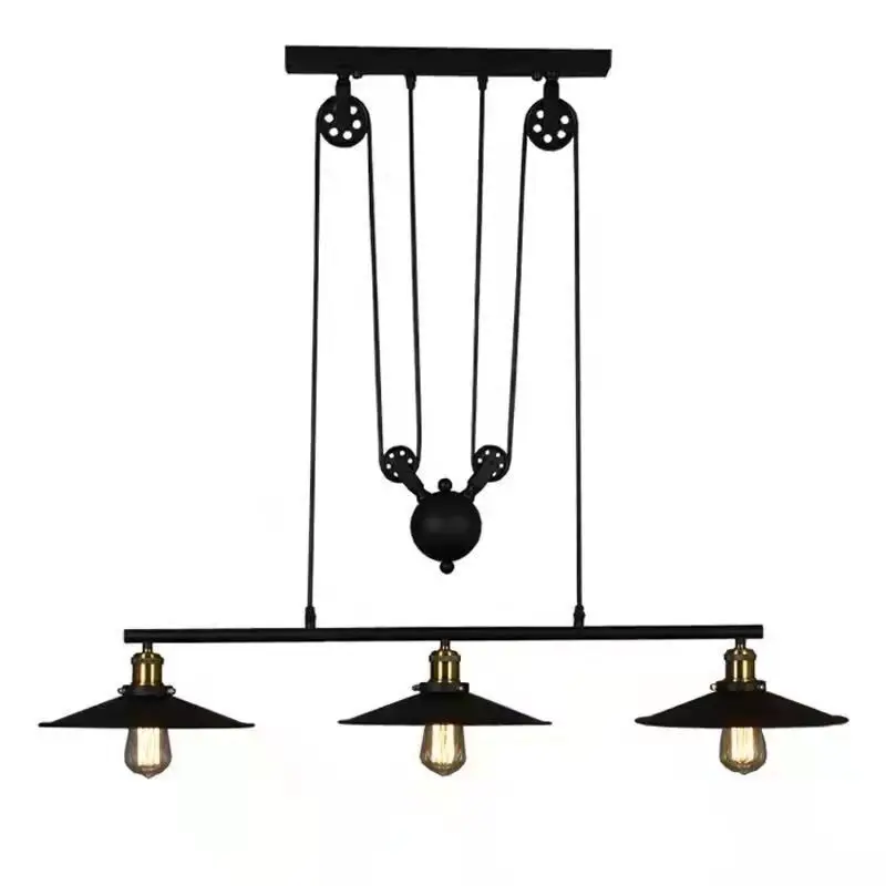 American Style Led Rural Iron Pendant Vintage Industrial Style Loft Restaurant Bar Terrace Decoration Triple Head Ceiling Lamp