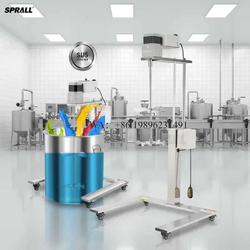 Wmwmnu for SPRALL Industrial Chemical Processing Laboratory Dissolver Liquid Resin Solution Solvents Paint Shampoo Mixer 220V