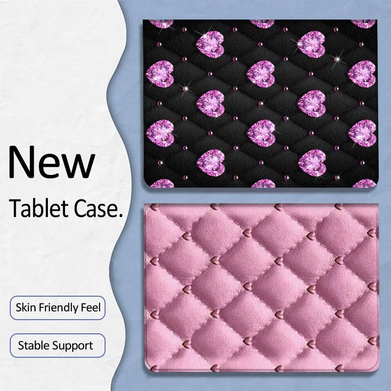 

Сверкающий чехол с узором в виде сердца для планшетов Xiaoxin Lenovo Tab P12 Extreme Legion Y900 Idea Pro GT 12.1 2025, складной чехол для планшета