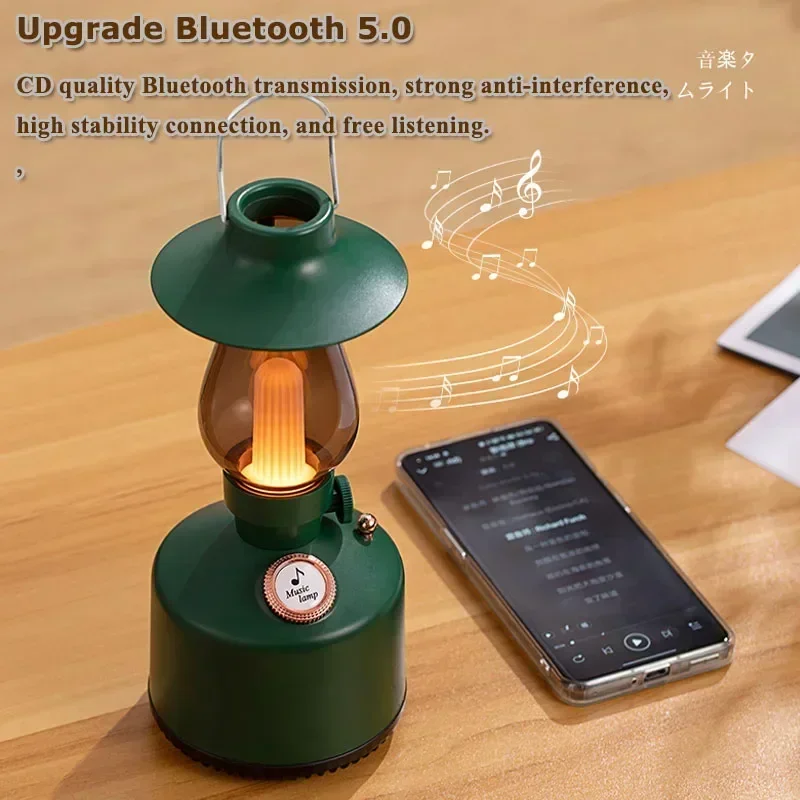 

Retro Bluetooth Speaker for Home Camping Soundbox Classic Kerosene Portable Wireless Music Lamp Design Hifi MP3 Music Player