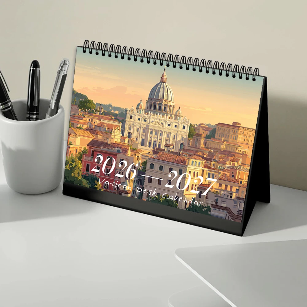 

1 шт. 2026-2027 Строительный календарь, ежемесячный планировщик на 24 месяца, настольный календарь, идеальный подарок на дни рождения, Рождество, Новый год