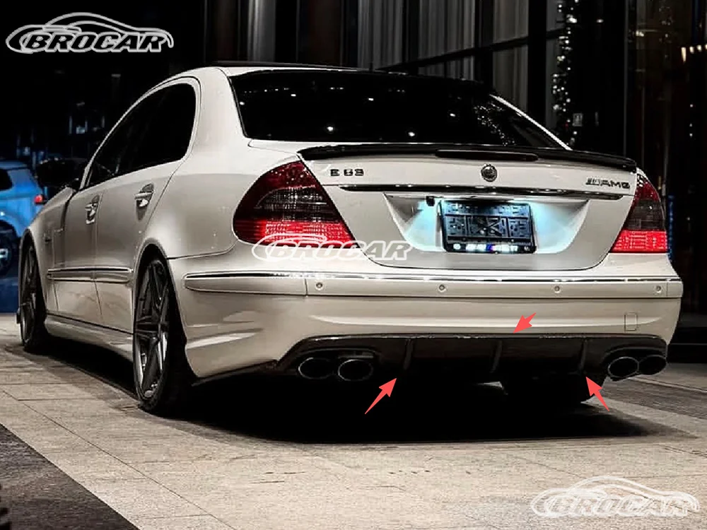 Für Mercedes Benz E-Klasse W211 E55 E63 AMG Limousine 2003--2008 Weißer oder Silberner Heckdiffusor Lippe Heckdiffusor Spoiler