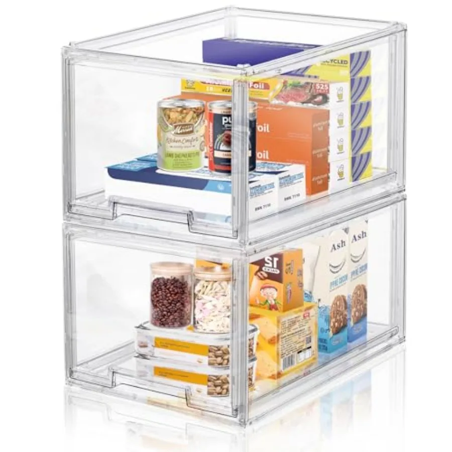 

Packs Large Stackable Storage Drawers Plastic Clear Bathroom Make up Under Sink Drawer Organizers Acrylic Bathroom Storage Bins