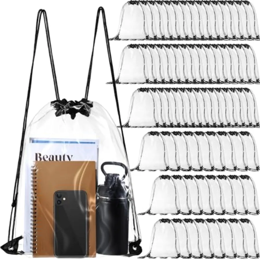 

Pcs Clear Drawstring Backpacks Bulk Stadium Approved Plastic Bags for Men Women Gym Sport Colleges Event Security