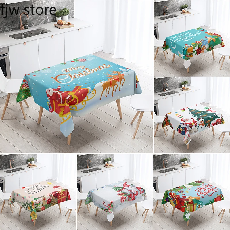 

Christmas Decor Table Cloth Merry New Year Home Decoration Restaurant Banquet Waterproof and Oilproof