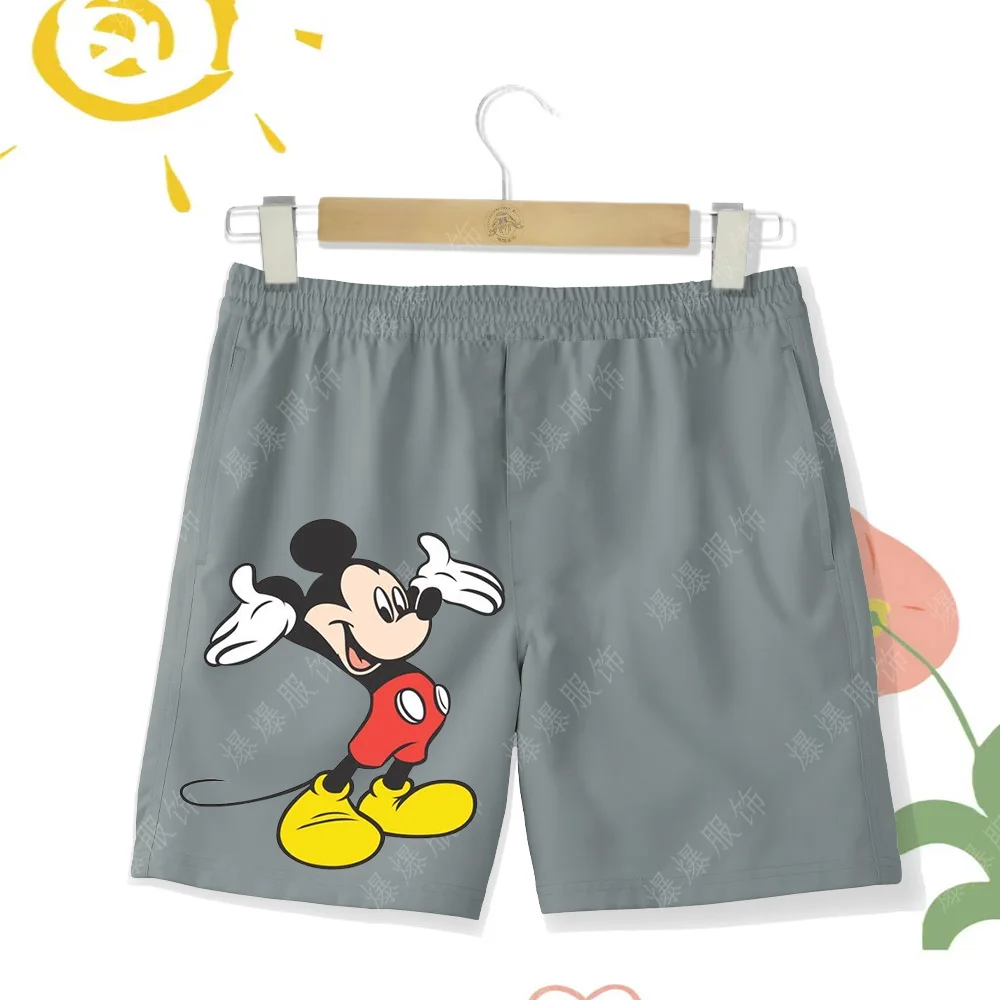 Children's Summer Clothing Comfortable Beach Pants Printed Mickey Breathable Boys Outdoor Vacation Swimming Shorts Multi Color