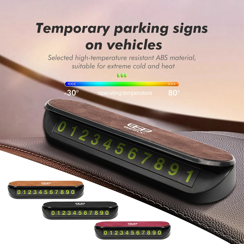 Universal Car Temporary Parking Card Auto Parking Stickers  For Geely Tugella Atlas Pro Coolray Geometry C Emgrand ec7