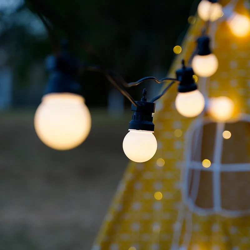 23M Patio String Light Bulbs G50 Milky Outdoor Camp Waterproof IP44 Lamp Christmas Garland Bulbs Garden Wedding Party LED Lights