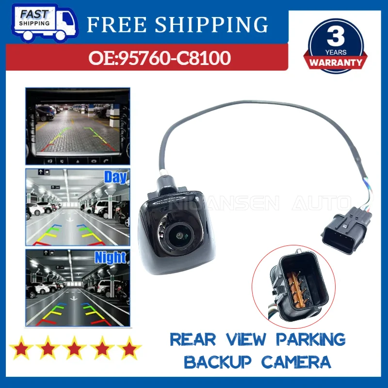 95760-C8001 For Hyundai I20 New Rear View Reverse Back Up Parking Camera Replace 95760-C8001-X3U 95760C8001 black