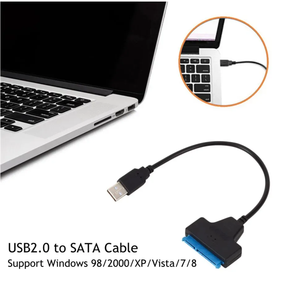 Muslimusb 2.0 a SATA 22pin cavo adattatore linee HDD SSD collegare il cavo del cavo per unità disco rigido da 2.5 pollici per unità disco solido