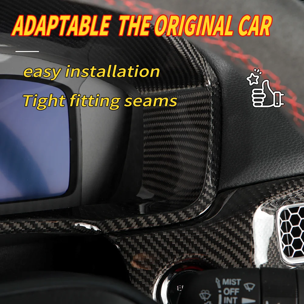 Carbon Fiber Dashboard Fuel Gauge Tachometer Trim Cover Fit for 11th Gen Civic Type r FL5 Typer Dashboard Instrument Panel Cover