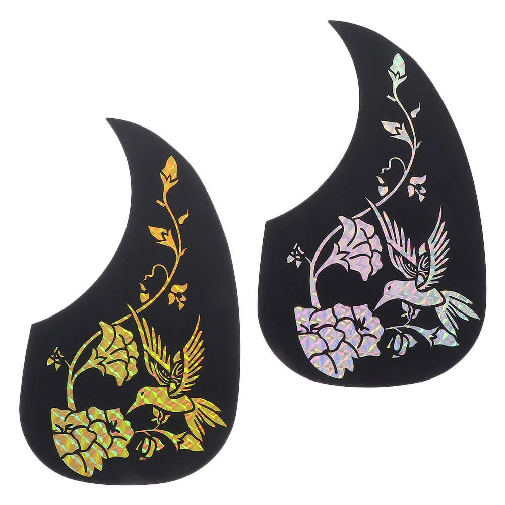 2 Pcs Guitar Pickguard Impact Protection Plate Scratch Plastic Decal Nail Stickers