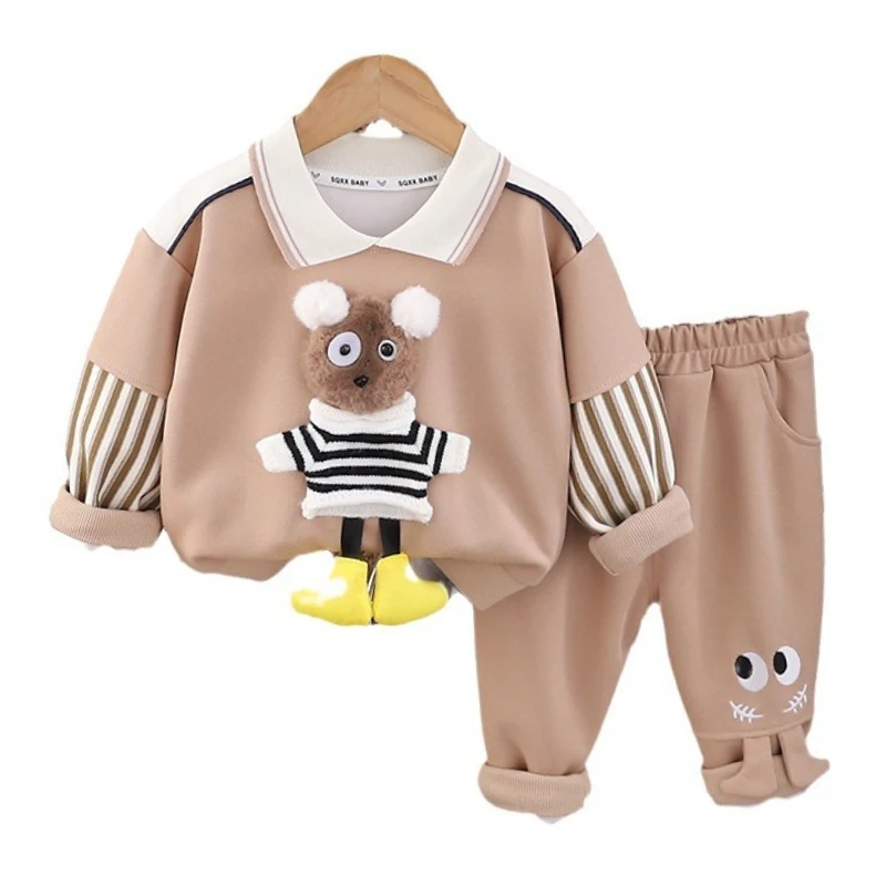 

New Spring Autumn Baby Clothes Children Boys Long Sleeved T-Shirt Pants 2Pcs/Sets Fashion Kids Girls Clothing Infant Tracksuits