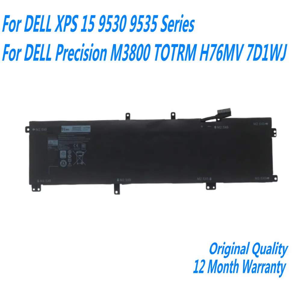 

New 245RR Laptop Battery For DELL XPS 15 9530 9535 Series For DELL Precision M3800 TOTRM H76MV 7D1WJ 11.1V 91WH