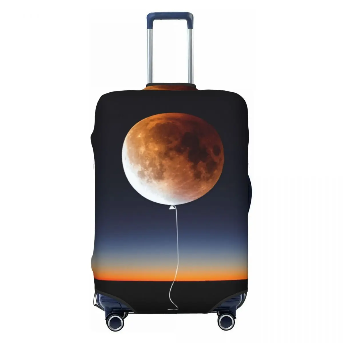 Funda para maleta con forma de luna y globo rojo, noche de fantasía, Halloween, extensible, protección para viaje en crucero, accesorios para