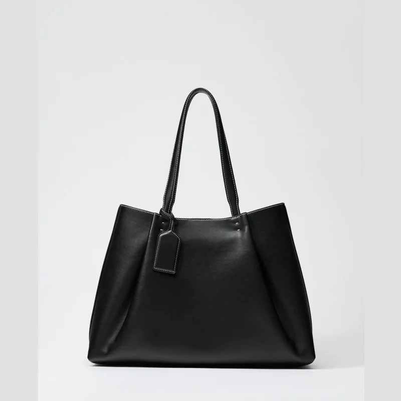 CLIP TOTE BAG, Fashionable Top Handle Tote Bag, Solid Color Simple Shoulder Bag, Luxury Design Handbags for Women image 5