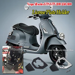 For VESPA All Series GTS GTV 200 250 300 PRIMAVERA SPRINT 150 LX125 License Plate Holder Motorcycle Modifications Accessories